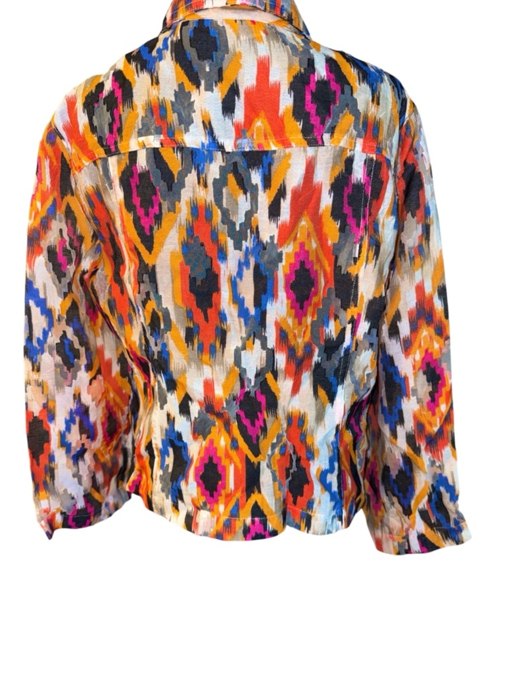 Ruby Rd. Multicolored Aztec Print Button Down, Size 14 - Picture 3 of 4